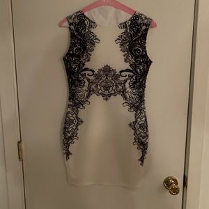 black and white mini dress